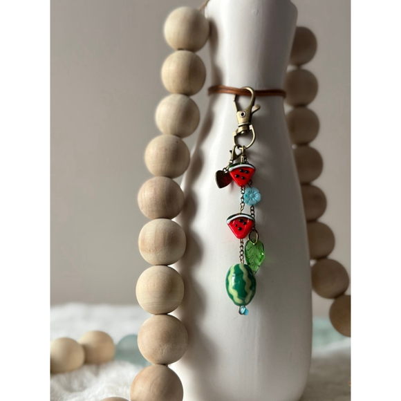 Unbranded Accessories - Watermelon Charm Keychain/zipper pull/bag flair Red/Green